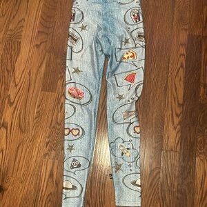Terez Girls Blue Food leggings Size M